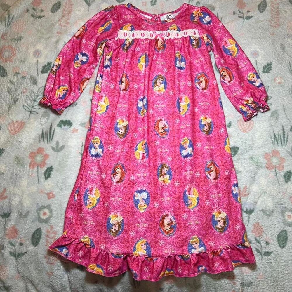 Disney Princess Nightgown Dress 4T - Pink Ruffle Cinderella Ariel Belle Coquette